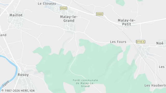 Carte de la zone d'intervention à Malay-le-Grand