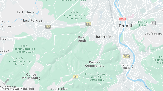 Carte de la zone d'intervention à Chantraine