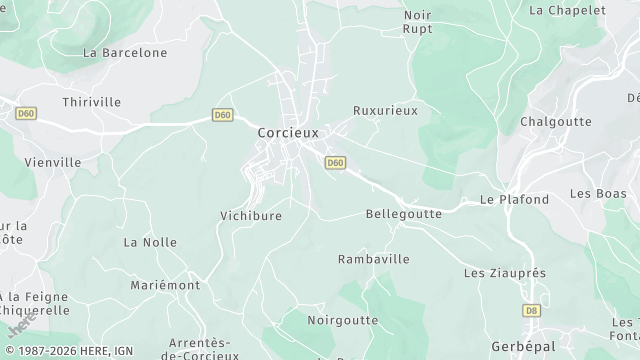 Carte de la zone d'intervention à Corcieux