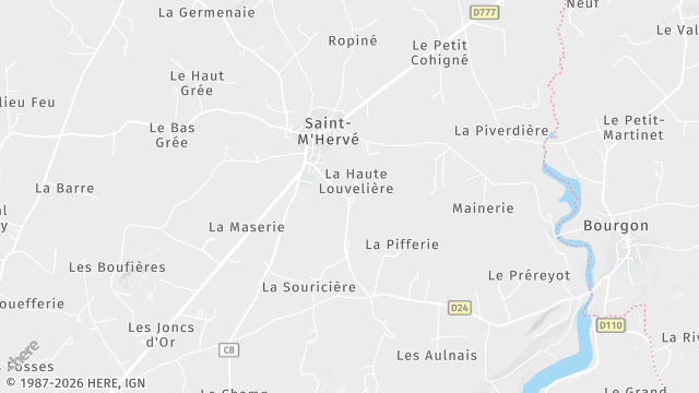 Carte de la zone d'intervention à Saint-M'Hervé