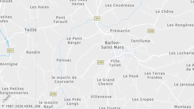 Carte de la zone d'intervention à Ballon-Saint Mars