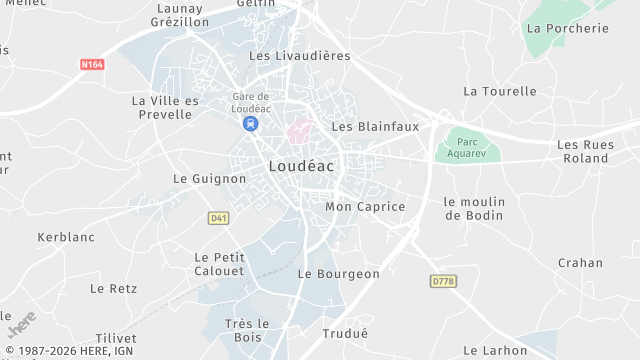 Carte de la zone d'intervention à Loudéac