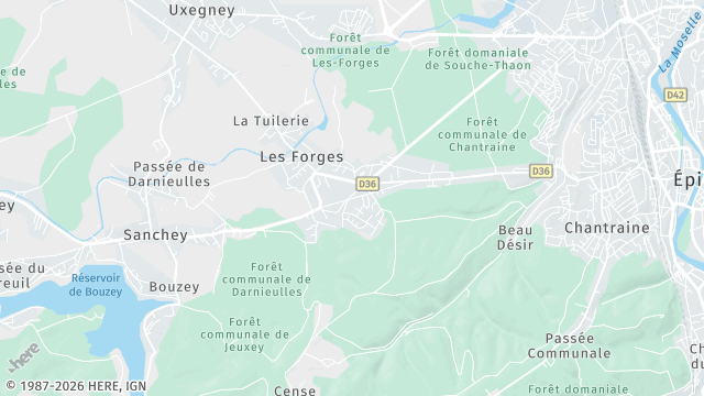 Carte de la zone d'intervention à Les Forges