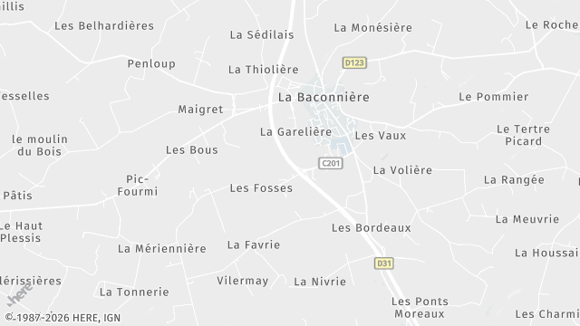 Carte de la zone d'intervention à La Baconnière