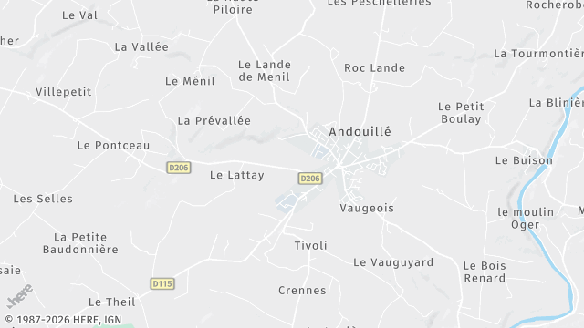 Carte de la zone d'intervention à Andouillé