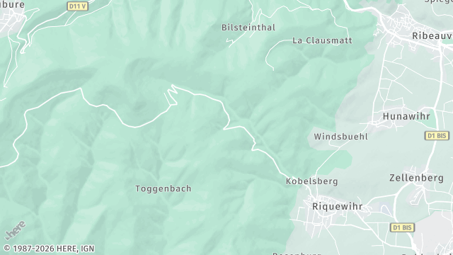 Carte de la zone d'intervention à Riquewihr
