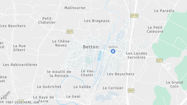 Carte de la zone d'intervention à Betton