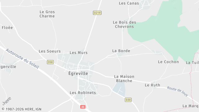 Carte de la zone d'intervention à Égreville