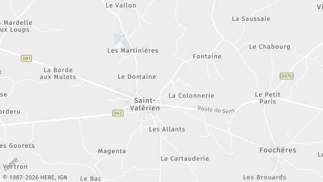 Carte de la zone d'intervention à Saint-Valérien
