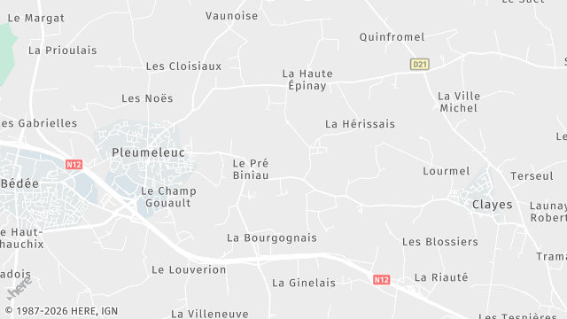 Carte de la zone d'intervention à Pleumeleuc