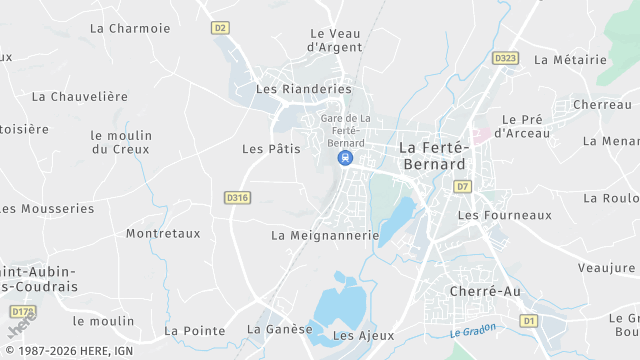 Carte de la zone d'intervention à La Ferté-Bernard