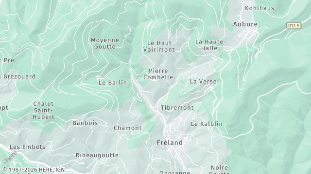 Carte de la zone d'intervention à Fréland