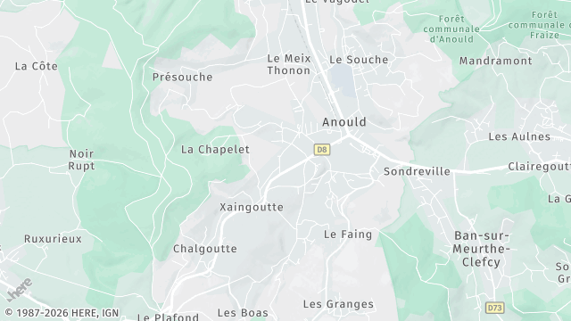 Carte de la zone d'intervention à Anould