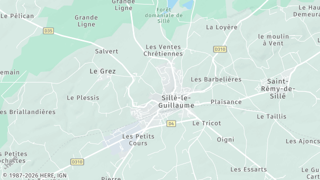 Carte de la zone d'intervention à Sillé-le-Guillaume