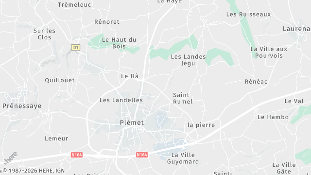 Carte de la zone d'intervention à Plémet