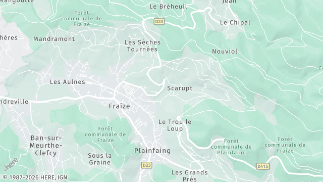 Carte de la zone d'intervention à Fraize