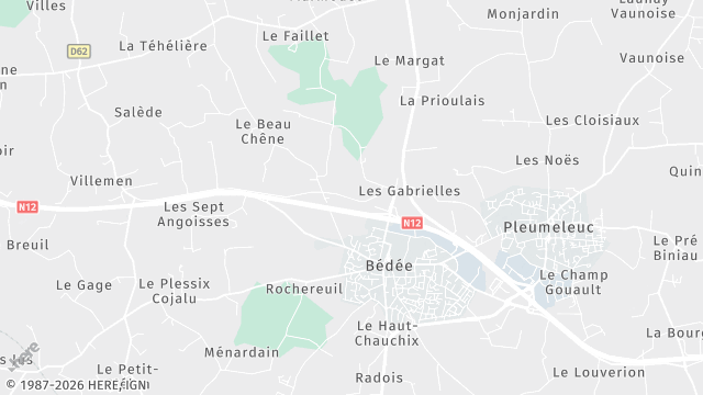 Carte de la zone d'intervention à Bédée