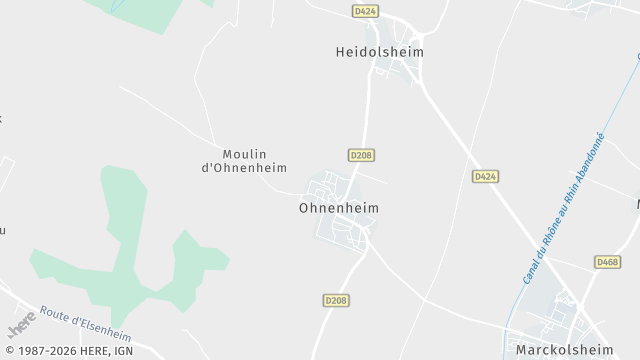 Carte de la zone d'intervention à Ohnenheim