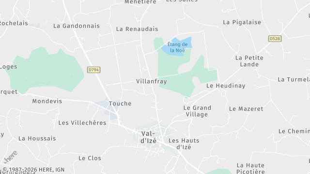 Carte de la zone d'intervention à Val-d'Izé
