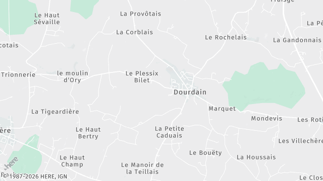 Carte de la zone d'intervention à Dourdain