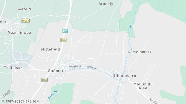 Carte de la zone d'intervention à Guémar