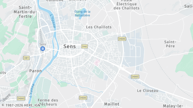 Carte de la zone d'intervention à Sens