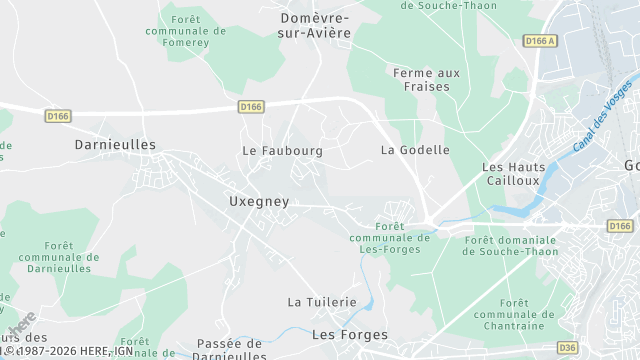 Carte de la zone d'intervention à Uxegney