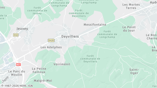 Carte de la zone d'intervention à Deyvillers