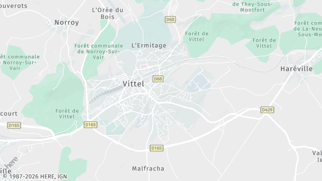 Carte de la zone d'intervention à Vittel