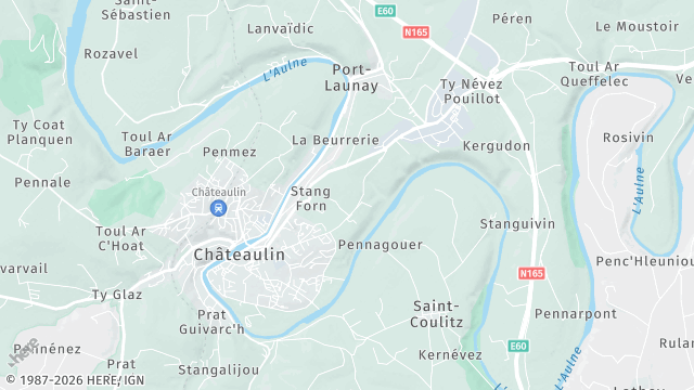 Carte de la zone d'intervention à Châteaulin