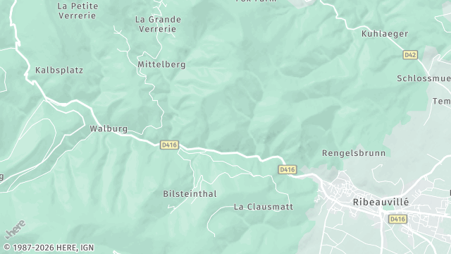 Carte de la zone d'intervention à Ribeauvillé
