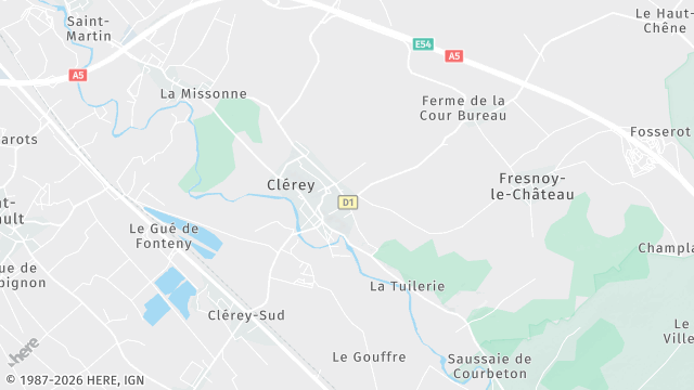 Carte de la zone d'intervention à Clérey