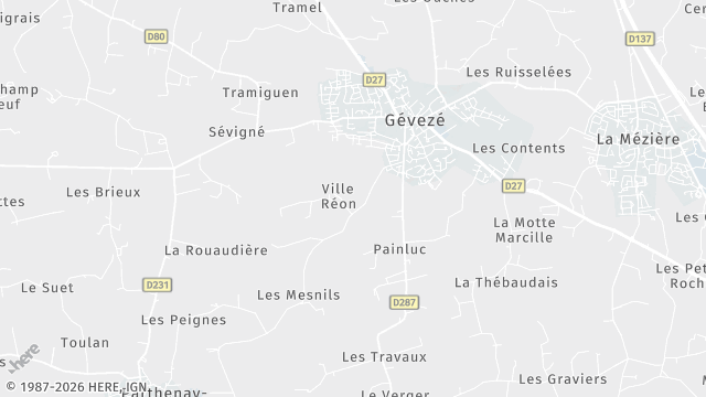 Carte de la zone d'intervention à Gévezé