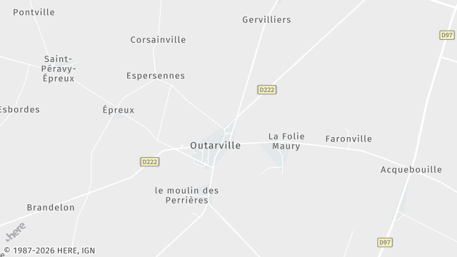Carte de la zone d'intervention à Outarville