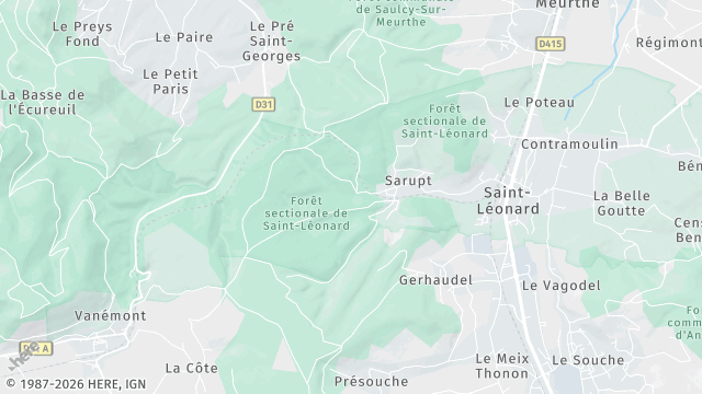 Carte de la zone d'intervention à Saint-Léonard