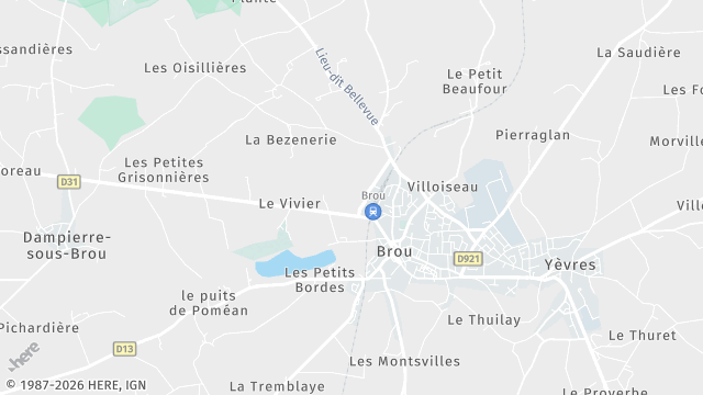 Carte de la zone d'intervention à Brou