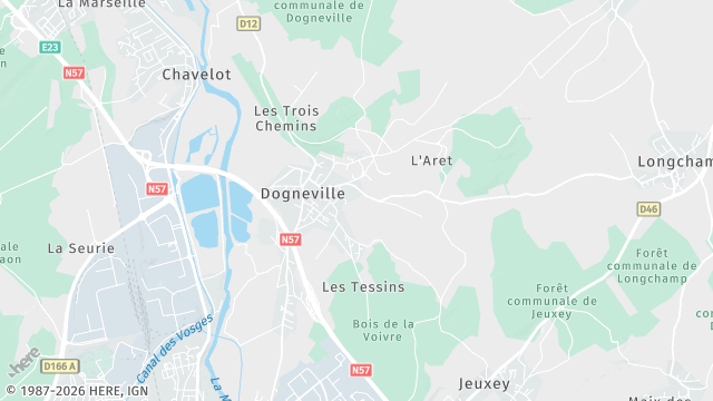 Carte de la zone d'intervention à Dogneville