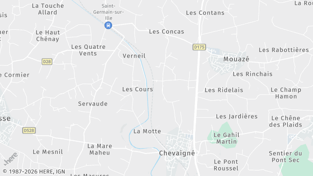 Carte de la zone d'intervention à Chevaigné