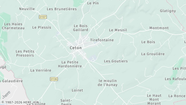 Carte de la zone d'intervention à Ceton