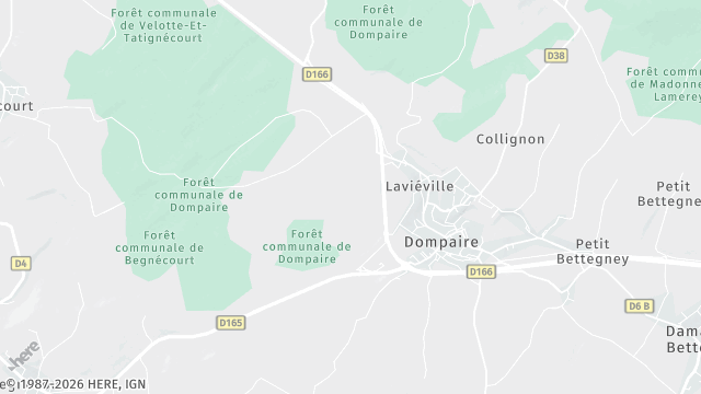 Carte de la zone d'intervention à Dompaire