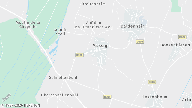 Carte de la zone d'intervention à Mussig