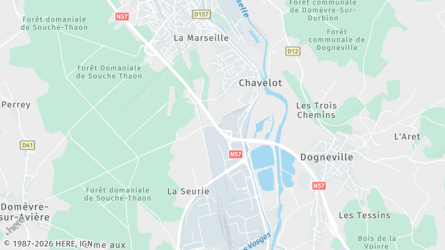 Carte de la zone d'intervention à Chavelot