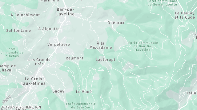 Carte de la zone d'intervention à Ban-de-Laveline