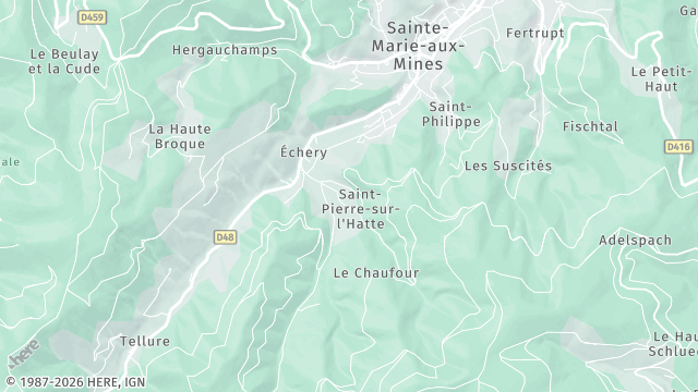 Carte de la zone d'intervention à Sainte-Marie-aux-Mines