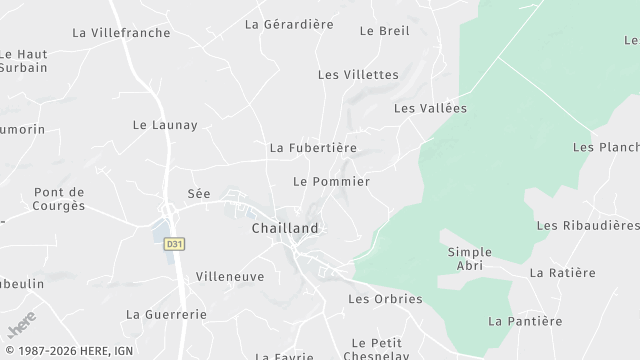 Carte de la zone d'intervention à Chailland