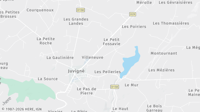 Carte de la zone d'intervention à Juvigné