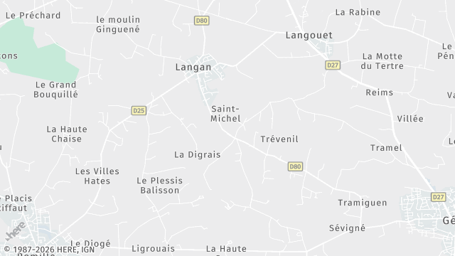 Carte de la zone d'intervention à Langan