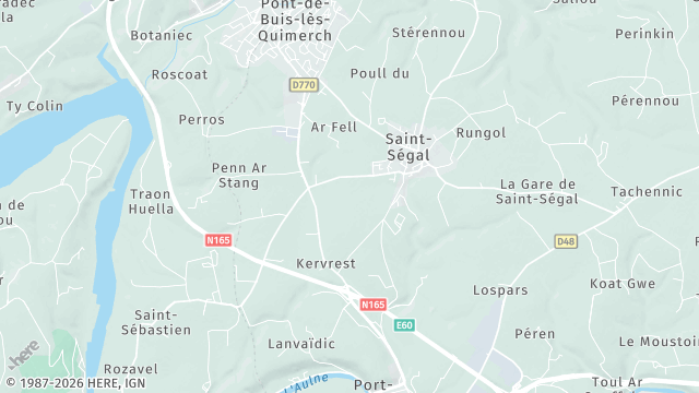 Carte de la zone d'intervention à Saint-Ségal