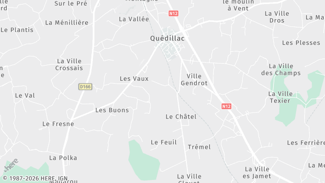 Carte de la zone d'intervention à Quédillac