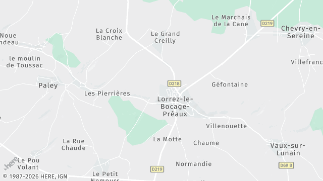 Carte de la zone d'intervention à Lorrez-le-Bocage-Préaux